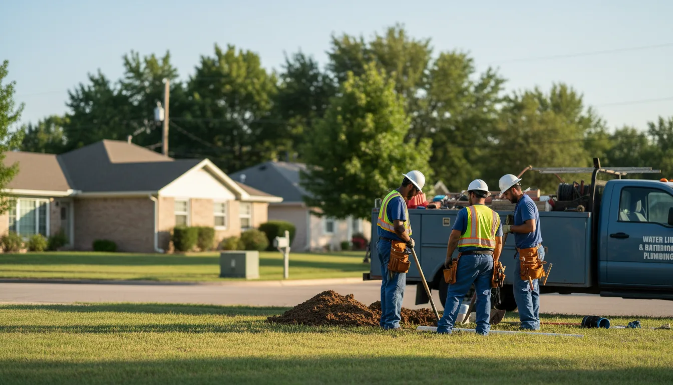 Residential water line and bathroom plumbing service in Piqua, OH